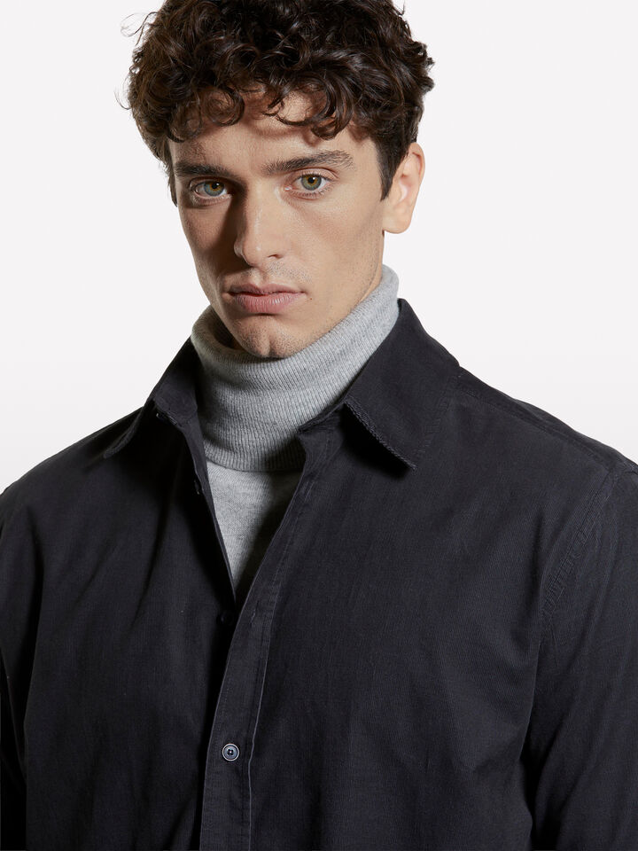 Dunkelgraues Cordhemd - regular hemden für herren - Dunkelgrau | Sisley image number 4